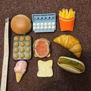 Vintage Food Magnets Cookies Eggs Fries Croissant Muffins Ice Cream Hot Dog Sand